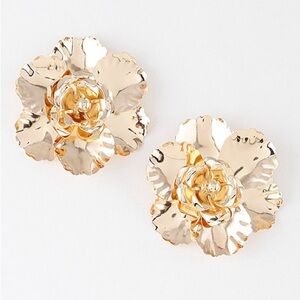 2J. Metal Rose Petal Earrings